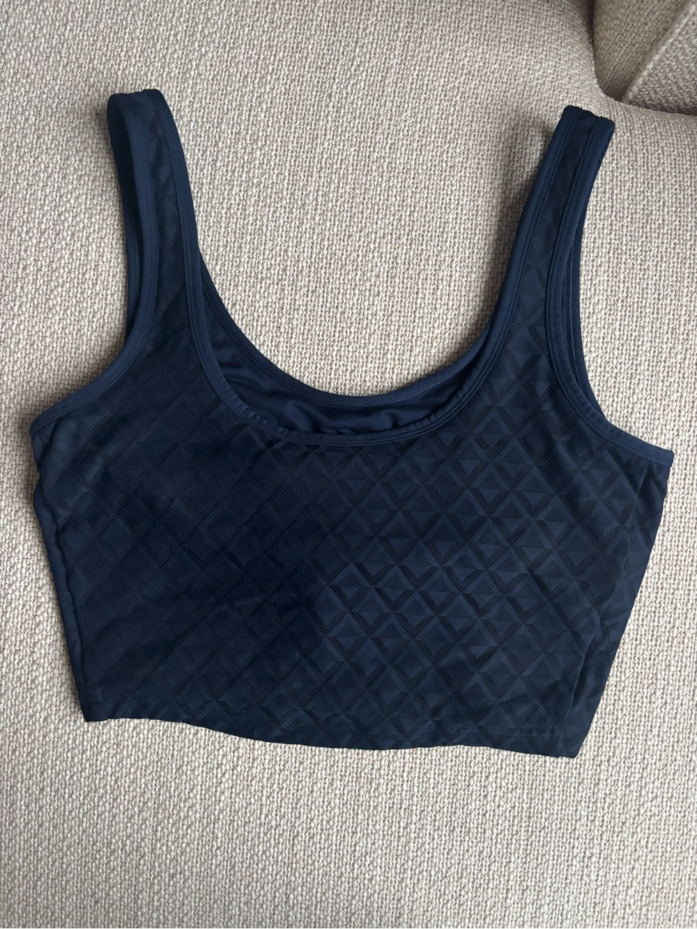 Lululemon Women's Navy Textured Scoop Neck Bralette